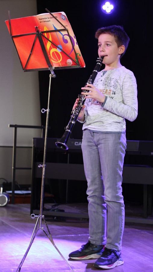 Jeune clarinettiste lors d'une audition de l'école de musique de Pfastatt