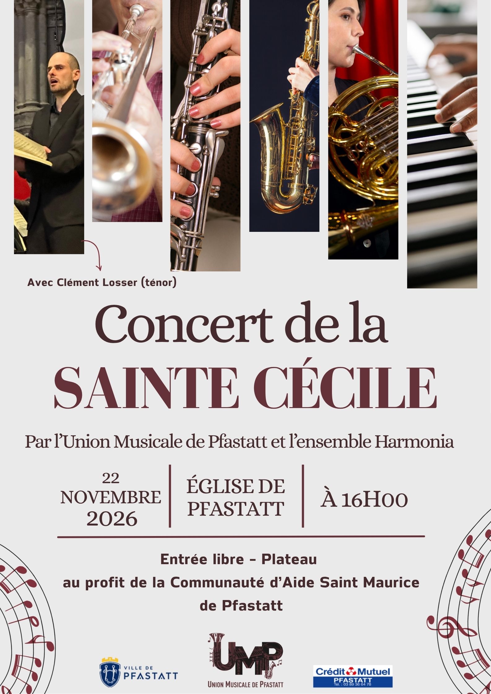 affiche du concert de la sainte cecile